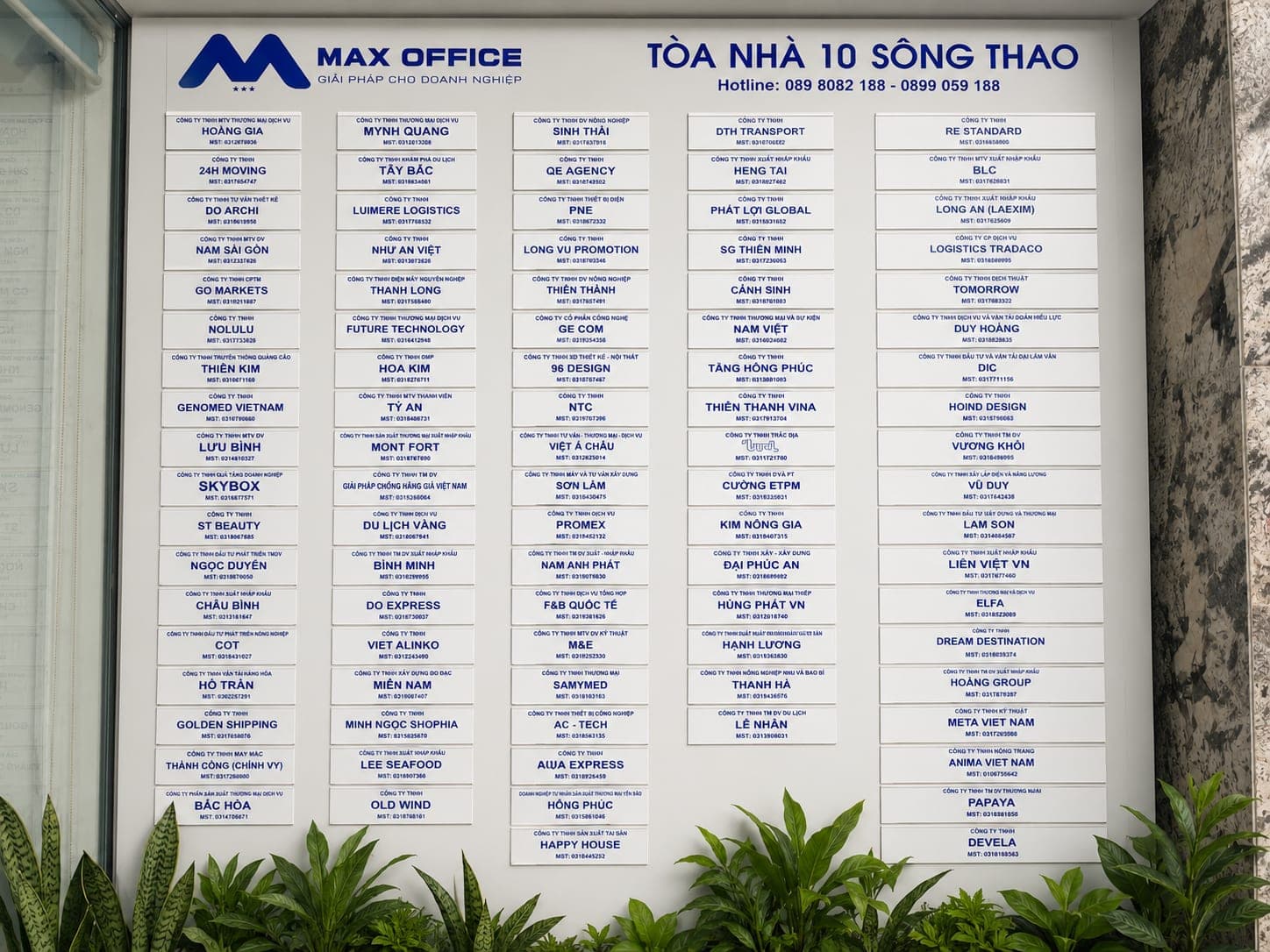 Bảng tên các công ty khách hàng đăng ký địa chỉ văn phòng ảo tại MAX OFFICE