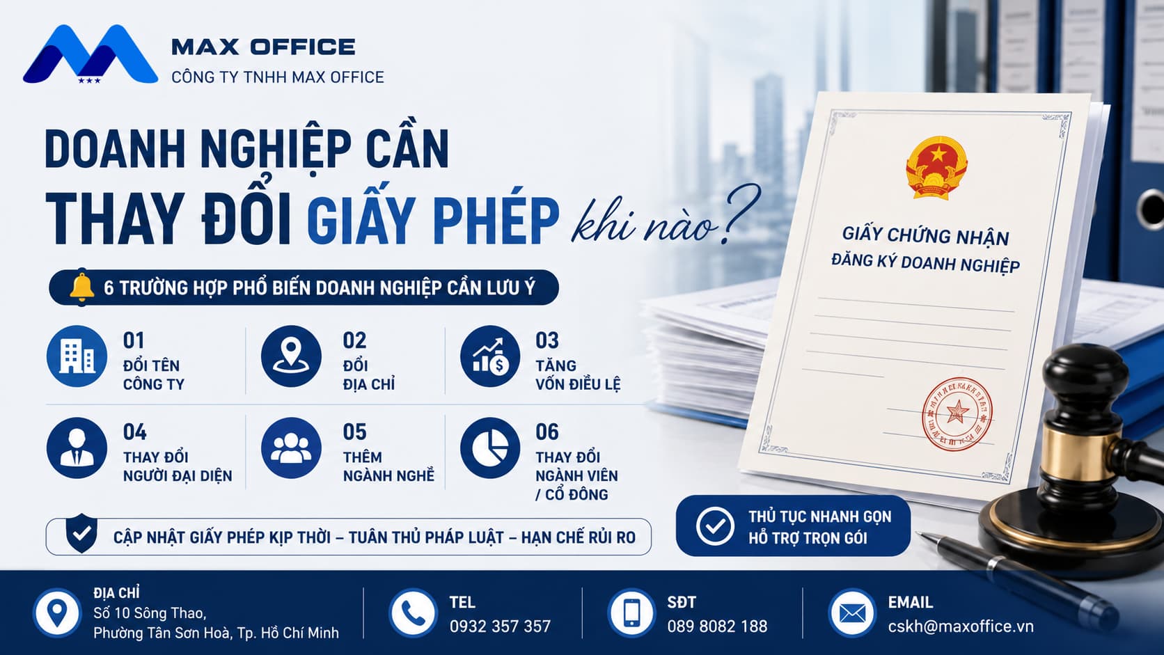 Khi nào doanh nghiệp cần thay đổi giấy phép kinh doanh?