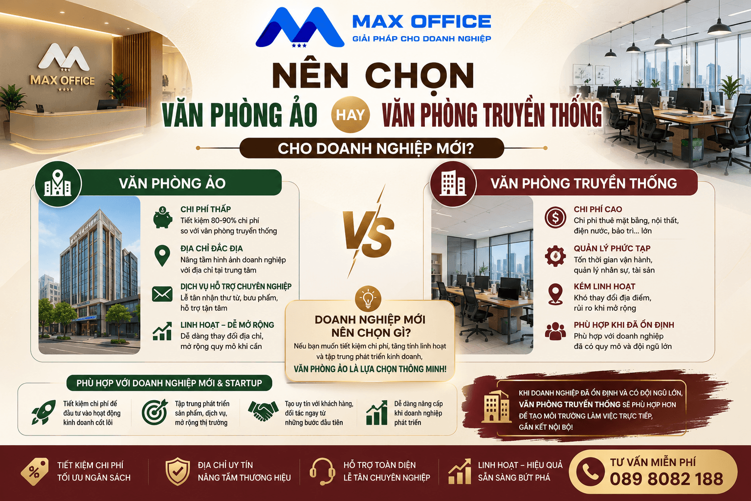 Nên chọn văn phòng ảo hay văn phòng truyền thống cho doanh nghiệp mới?